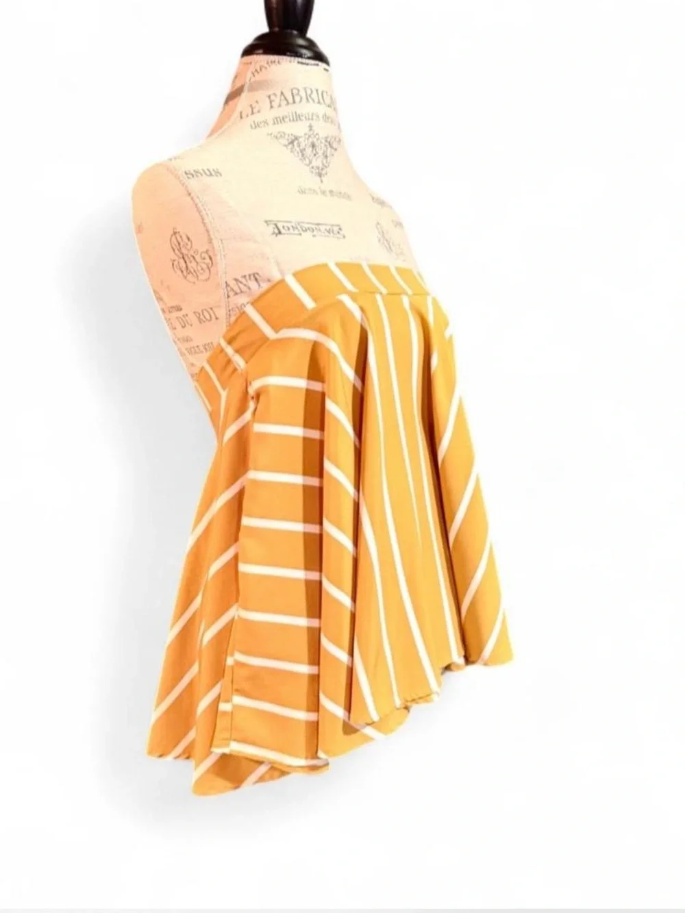 Yellow and White Striped A-Line Skirt Sz XL (Could also be worn as a top)